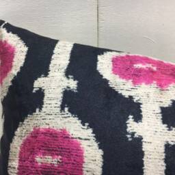 Handwoven Silk Ikat Pillow Cover 12x20, Decorative Lumbar Cushion - thumbnail 3