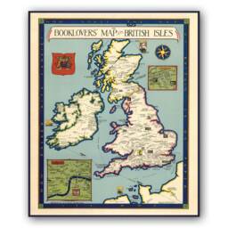 Booklovers' Map Of The British Isles - Vintage Antique 1927 Britain Old Wall Print- Poster Art-Wall Art - thumbnail 2