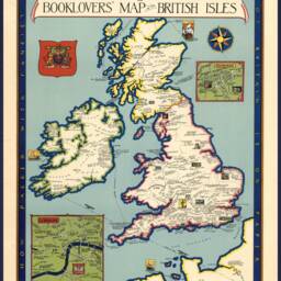 Booklovers' Map Of The British Isles - Vintage Antique 1927 Britain Old Wall Print- Poster Art-Wall Art - thumbnail 3