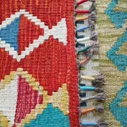 Multicolour Runner Rug, Handmade Artisan Afghan Turkish Scandinavian Navajo Bohemian Flatweave Wool Kilim Rug 211x67 cm - thumbnail 3