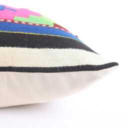 Vintage Turkish Kilim Pillow Cover Bohemian Wool Cushion - 18''x18'' - thumbnail 4