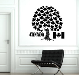 Canada Wall Vinyl Decal Symbol Maple Tree Canadian Flag Decor Stickers 2016Di - thumbnail 1