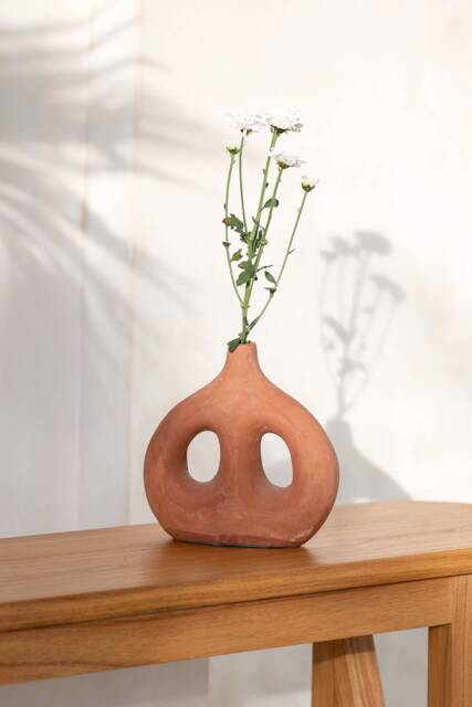 Terracotta Ceramic Vase - Handmade - Modern Aesthetic Painted Home Decor Beautiful Vases Gifts For Her - image 1
