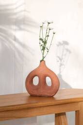 Terracotta Ceramic Vase - Handmade - Modern Aesthetic Painted Home Decor Beautiful Vases Gifts For Her - thumbnail 1