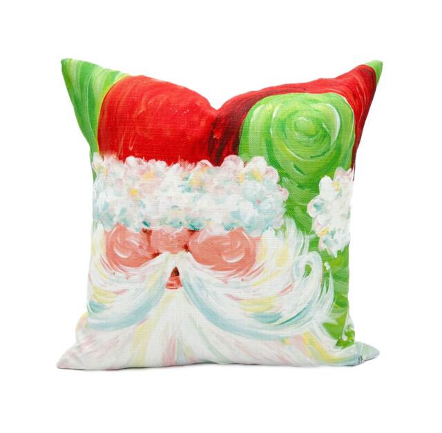 Swirly Santa Pillow -- Whimsical Art Christmas - 034 - image 1