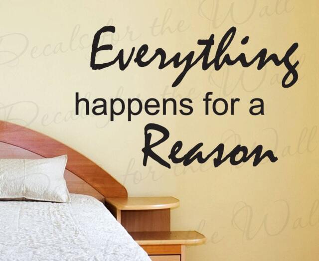 Everything Happens Reason Inspirational Motivational Fate Destiny Decorative Vinyl Decor Art Quote Decal Wall Saying Lettering Sticker In20 - image 1