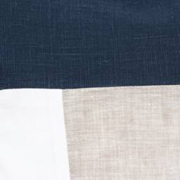Geometric Cushions Covers Navy Linen Color Block Pillow Cover, & Beige Throw Case 20x20 Luxury Cushion Nautical Nursery Decor - thumbnail 2