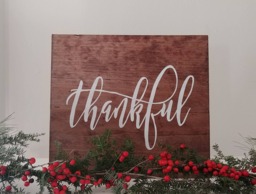 Thankful Wood Pallet Board Wall Art Farmhouse Sign Furniture 12x12 - thumbnail 1