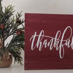 Thankful Wood Pallet Board Wall Art Farmhouse Sign Furniture 12x12 - thumbnail 3