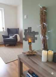 Driftwood & Zinc Tealight Holder, Industrial Style, Wooden Decorative Object, Gift For The Home, Natural Wood Holder
