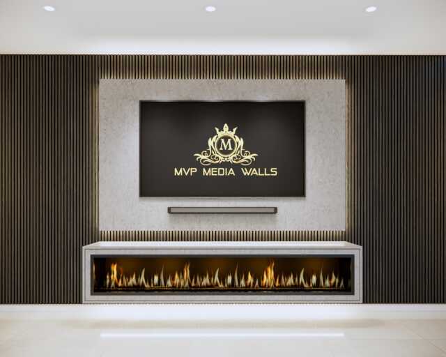 Media Wall Package - 2M Unit Acoustic Panels Electric Fire Tv Panel Led Lights
