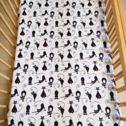 Black Cats Cotton Crib Bedding Set, Cat Lover Gift - thumbnail 4