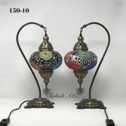 Pair Of Swan Neck Mosaic Table Lamp, Large Globe, Id150 - thumbnail 4