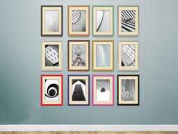 A2, A3, A4, A5, Thin Photo Frame Black Picture Frames Poster With Mount Rainbow Colors Handmade Wall Art - Portrait & Landscape - thumbnail 1