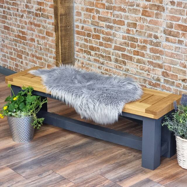 Garden Bench Outdoor Furniture Dining - Solid Oak - image 1