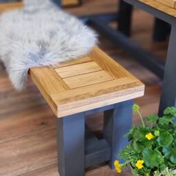 Garden Bench Outdoor Furniture Dining - Solid Oak - thumbnail 2