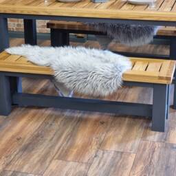 Garden Bench Outdoor Furniture Dining - Solid Oak - thumbnail 4