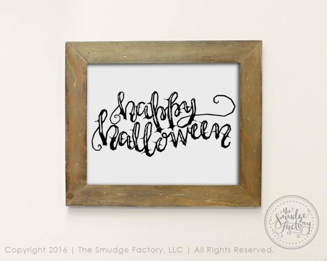 Hand Lettered Happy Halloween Print, Diy Wall Art - Digital File - image 1