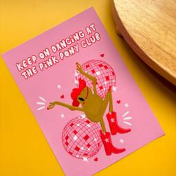 Keep On Dancing At The Pink Pony Club, Chappell Roan Print, Frog Girly Lgbtqia+ Kawaii Print - thumbnail 2