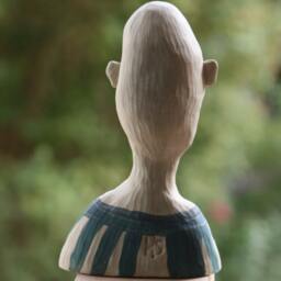 Character Head, Bust, Sculpture Made Of Ceramic, Hand-Shaped & Carved, Frost-Resistant - thumbnail 3