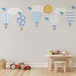 Boys Wall Decals Hot Air Balloons Jungle Animals, Baby Decals, Nursery Decal, Stickers, Murals, Decor - thumbnail 3