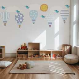 Boys Wall Decals Hot Air Balloons Jungle Animals, Baby Decals, Nursery Decal, Stickers, Murals, Decor - thumbnail 2