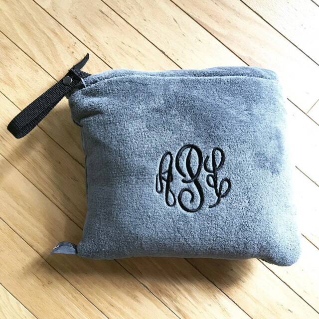 Packable Travel Blanket - Embroidered Monogrammed Car Personalized Blanket - image 1