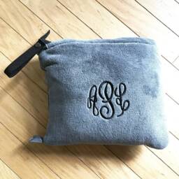 Packable Travel Blanket - Embroidered Monogrammed Car Personalized Blanket - thumbnail 1
