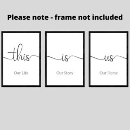 This Is Us Quote, Set Of 3 Unframed Wall Print, Family Home Decor, New Gift, Black & White Art, Living Room Couple - thumbnail 3