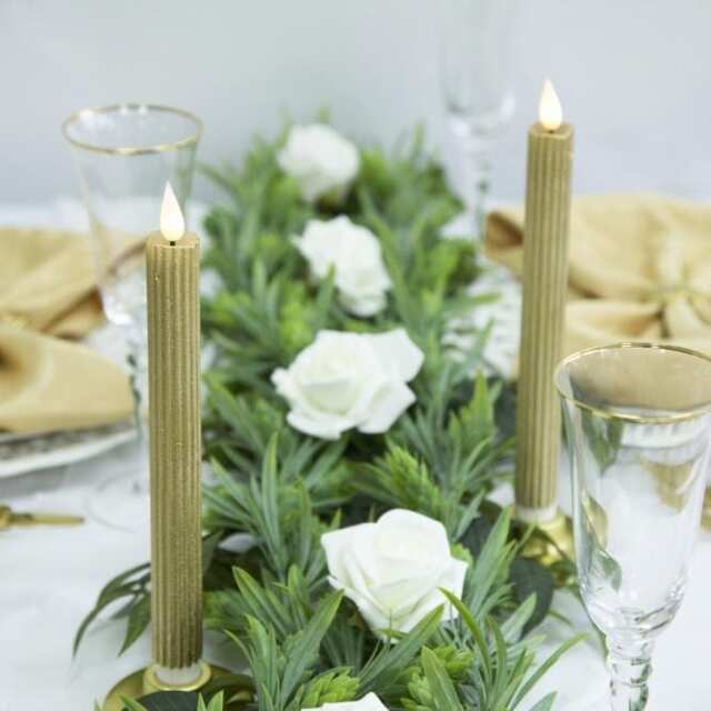 Led Pencil Candle Set Of 2 Various Colours Available For Dinners Weddings Events Parties - image 1