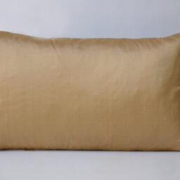 Gold & Purple Silk, Black Cotton Print Pillow - thumbnail 2