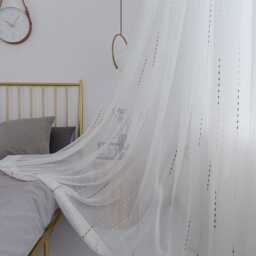 Custom Curtains Colours Stripe Net Sheer Voile Curtain For Bedroom Living Room - thumbnail 1