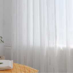 Custom Curtains Colours Stripe Net Sheer Voile Curtain For Bedroom Living Room - thumbnail 3