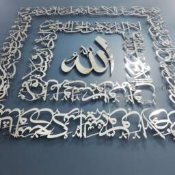 3D Ayatul Kursi Calligraphy - Stainless Steel Islamic Wall Art - thumbnail 3