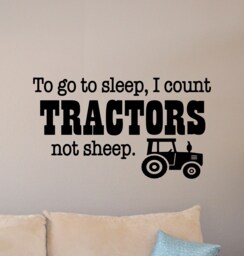 Tractor Wall Decal Vinyl Sticker To Go Sleep I Count Tractors Not Sheep Poster Nursery Quote Boy Decor Kids Bedroom Art 6D28 - thumbnail 1