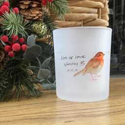 Actual Handwriting, Real Handwriting Keepsake, Personalised Candle Holder, Remembrance Present, Condolence - thumbnail 2
