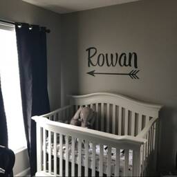 Personalized Arrow Name Vinyl Wall Decal - Boy Nursery Decor Ww234 - thumbnail 1