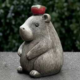 Stone Capybara Sculpture Concrete Statue Garden Animal Decoration Handmade Art Front Door Figurine Capybara Lover Gift - thumbnail 1
