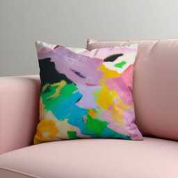 Colour Splash Cushion Cover, Bold Abstract Pillowcase, Rainbow Brushstroke Throw Pillow 18x18 - thumbnail 2
