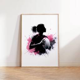 Rugby Girl Print - Set Of 3 Pink Room Posters - Bedroom Decor Women Wall Art Gifts - thumbnail 3