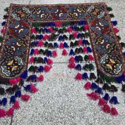 Wall Decor Afghan Tribal Wool Hanging - 4.6x4.10 Handmade Nomadic Tapestry With Colorful Tassels - thumbnail 3