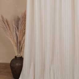 Artemis Soft Sheer Curtain, Light Filtering Privacy Drapes With Striped & Herringbone Pattern, Window Treatment For Livingroom Bedroom, 1Pc - thumbnail 2