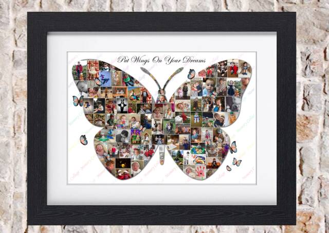 Butterfly Photo Collage Wall Art Home Decor Digital Printable - image 1