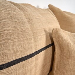 Antique Black Striped Linen Cushion - thumbnail 4