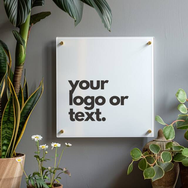 Personalised Square Acrylic Sign, Business Information Plaque, Company Logo Board, Wall Art Quote Perspex For Office, Storefont, Door - image 1
