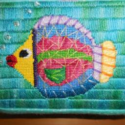 A Needlepoint Fish Wall Hanging - thumbnail 2