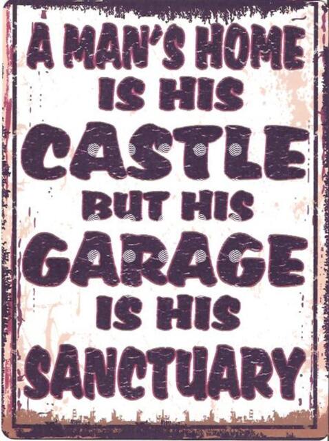 Man Cave Metal Wall Sign Retro Garage Decor