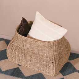 Cotton Stripe Stitching Cushion Cover in Antique Cream - thumbnail 2