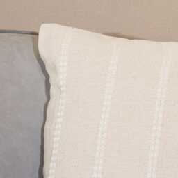 Cotton Stripe Stitching Cushion Cover in Antique Cream - thumbnail 4