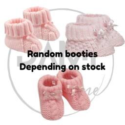 Personalised Baby Girl Gift Set - Pink Blanket-New Style, Elephant Comforter & Knitted Booties Shower Present 3 Piece Newborn - thumbnail 3